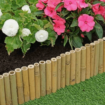 Roll of Natural Bamboo Edging - 1m x 15cm