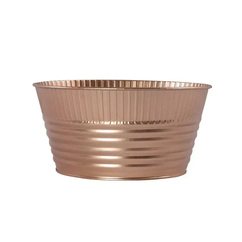 Tin Pot Rustic Tin Trough Planter - 24cm.