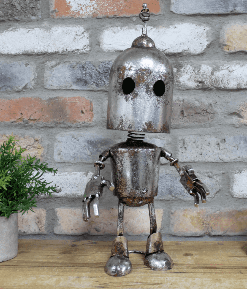 Sam - Silver Metal Robot - 44cm.