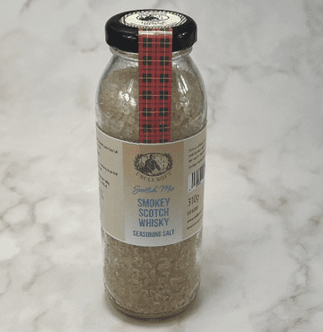 Scottish Seasoning - Smokey Scotch Whisky Salt - Real smoked Scotch Whisky Coarse Sea Salt