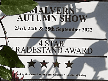 September 2022 - 4 Gold Star award a the Malvern Autumn Show
