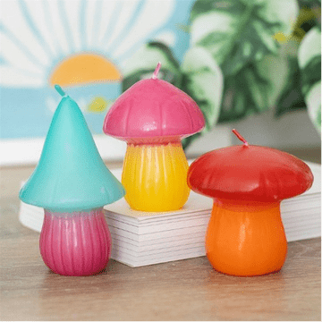 Set of 3 colourful Funky Fungi Candles - Gift Boxed