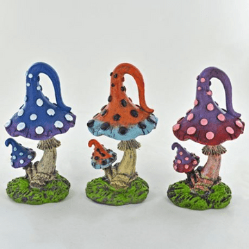 Set of 3 Large Mushroom- Woodland Whimsies - 13cm