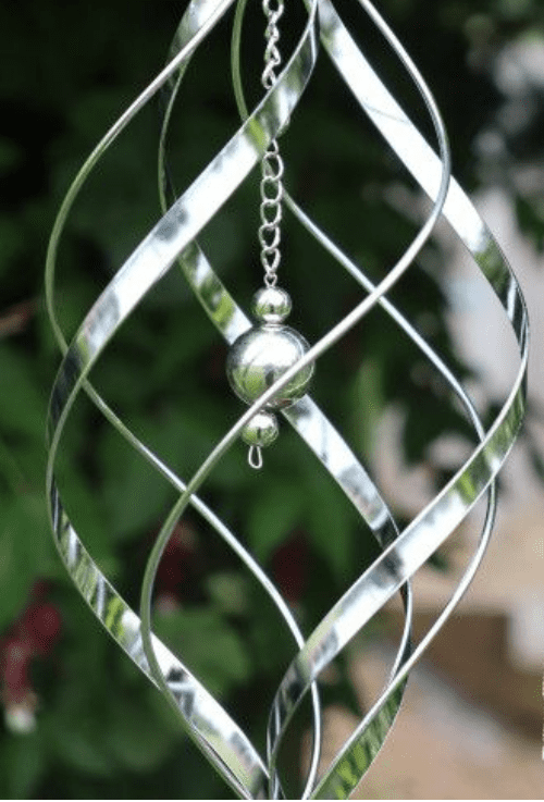 Silver Dancing Flames  -  Hanging Wind Spinner  - 58cm.