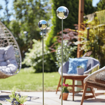 Silver Garden 15cm Gaze Ball Stake - 15cm