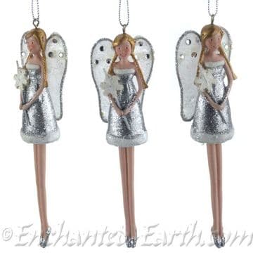 Silver glitter Fairy with Dangling/Moving legs