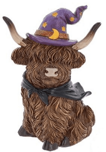 Sitting  Highland Coo Wizard - 15cm