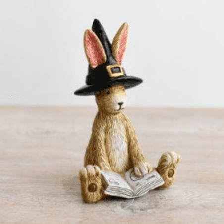 Sitting Witch Rabbit with Spell Book.