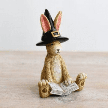 Sitting Witch Rabbit with Spell Book