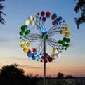 Solar Colour Changing LED Confetti  Kinetic  Wind Spinner  - 213cm.