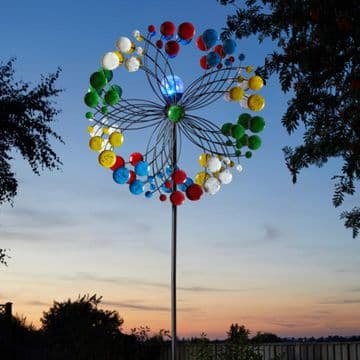 Solar Colour Changing LED - Confetti Kinetic Wind Spinner - 213cm