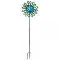 Solar Colour Changing LED - Peacock  Kinetic  Wind Spinner  - 130cm.