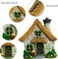 Solar Powered  Fairy Garden Green Leaf Cottage - 19cm.