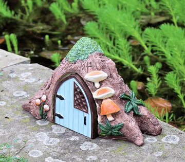 Solar Powered  Fairy Garden Log Tree House