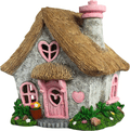 Solar Powered  Fairy Garden Rose Bud Cottage - 19cm.