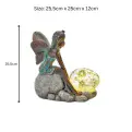 Solar Sitting Fairy  with Bubble Light - 25cm.