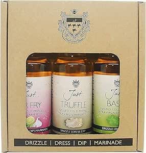 Speciality Gift Pack - Stir Fry, Basil and Truffle Infused Cold Pressed Rapeseed Oil, 100ml (Pack of.