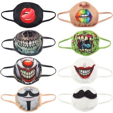 Spooky Reusable Face Covering - Fantasy Fun Masks - Double Layered - Face Mask