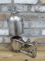 Steve - Silver Metal Sitting Robot - 35cm.
