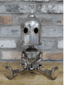 Steve - Silver Metal Sitting Robot - 35cm.