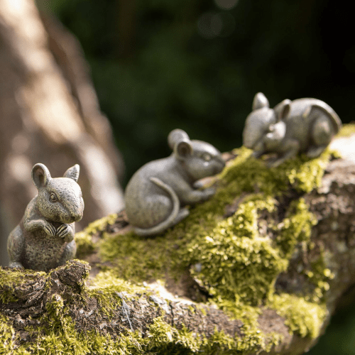 Stone Effect- Family of Mice - set of 4.