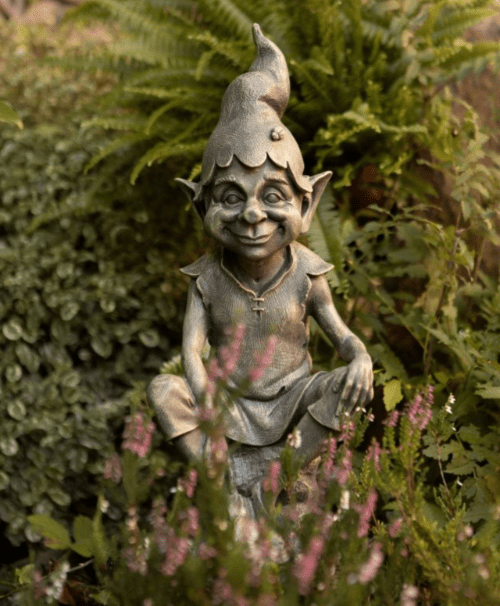Stone Effect - Paddy the Pixie on a Rock - 50cm.