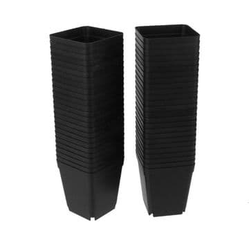 Strong Recycled Plastic Black Grow Pots - 7cm Pack of 10