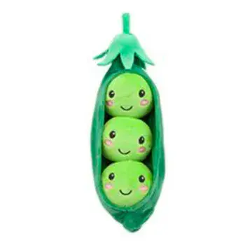 Super Soft Salad & Veggie Plush Toys - The Cuddly Vegan Collection - Pea Pod Trio