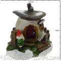 The Christmas Garden  - Light up -  LED Gnome Home - Brown  Flat Top Mushroom Fairy House - 18cm (.