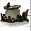 The Christmas Garden  - Light up -  LED Gnome Home - Brown  Flat Top Mushroom Fairy House - 18cm (.