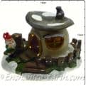 The Christmas Garden  - Light up -  LED Gnome Home - Brown  Flat Top Mushroom Fairy House - 18cm (.