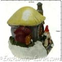 The Christmas Garden  - Light up -  LED Gnome Home - Lemon Roof Mushroom Fairy House - 16cm.