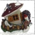 The Christmas Garden  - Light up -  LED Gnome Home - Red Mushroom Fairy House - 18cm.