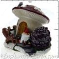 The Christmas Garden  - Light up -  LED Gnome Home - Red Mushroom Fairy House - 18cm.