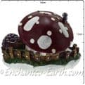 The Christmas Garden  - Light up -  LED Gnome Home - Red Mushroom Fairy House - 18cm.