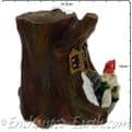 The Christmas Garden  - Light up -  LED Gnome Home -  Tree  House  with Gnome & Bunny- 14cm tall.