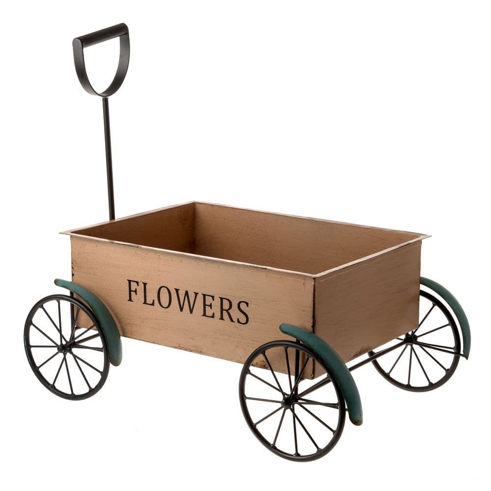 The Countryside Collection Large Metal Garden Cart Planter 53cm