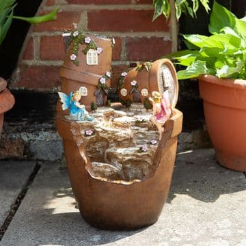 The Fairy Plant Pot Fountain - Solar Water Feature - 45cm