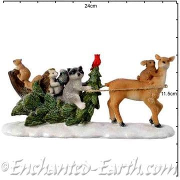 The Festive Woodland Deer with Christmas Tree & animals - 24.5cm