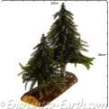 The Festive Woodland - Double Christmas Tree Decoration on a real log. - 28cm.