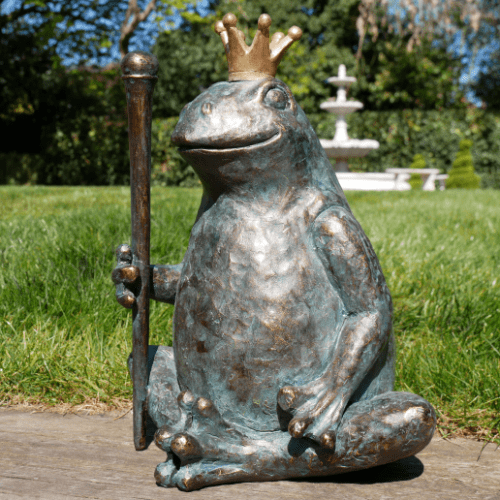 The Frog King - Garden Sculpture -30cm.
