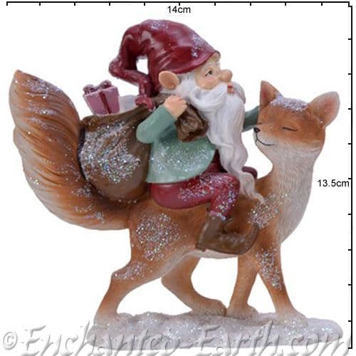 The Woodland Christmas Gnome & Fox - 13cm.