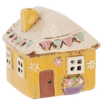 The Yellow Cottage - Ceramic Tea light House 8.5cm