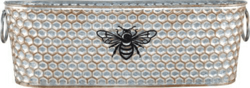 Tin Honeycomb Bee Planter Trough - 40cm