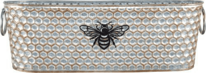 Tin Honeycomb Bee Planter Trough - 40cm.