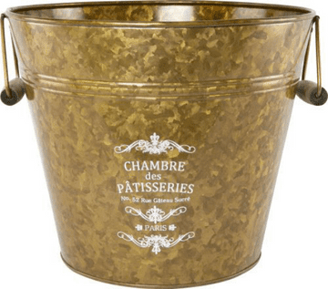 Tin Pail - Antique Brass 30cm