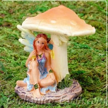 Toadstool Flower Fairy -Light Blue Dress - Peach Toadstool Top