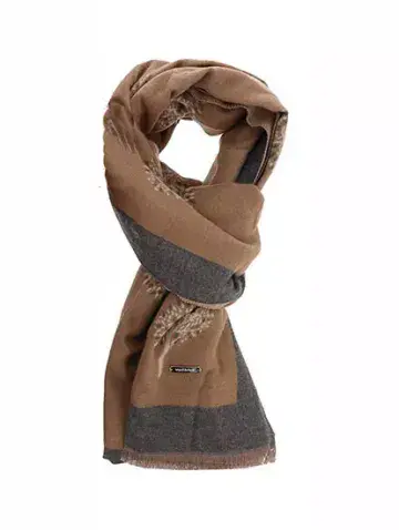 Tree of Life Scarf - Soft Luxury Feel - Autumn Tan & Grey