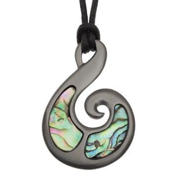 Tribal - Long Maori Koru Fern - Necklace - Gift Boxed