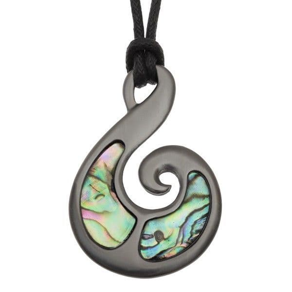 Tribal - Long Maori Koru Fern - Necklace - Gift Boxed.